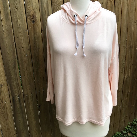 Lou & Grey Blush Pink Cropped Pullover Hoodie - Picture 2 of 6